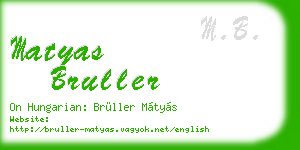 matyas bruller business card