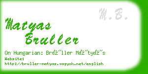 matyas bruller business card